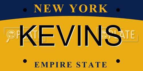 KEVINS New York License Plate