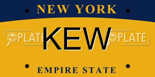 KEW New York License Plate