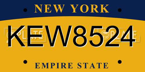 KEW8524 New York License Plate