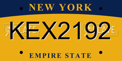 KEX2192 New York License Plate