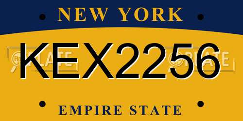 KEX2256 New York License Plate