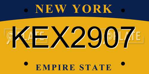 KEX2907 New York License Plate
