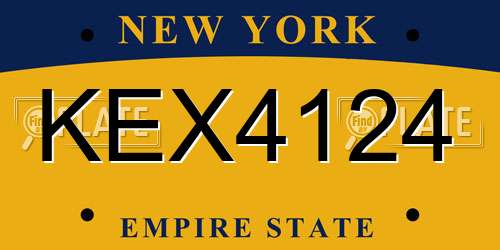 KEX4124 New York License Plate