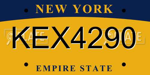 KEX4290 New York License Plate