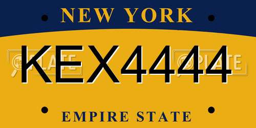 KEX4444 New York License Plate