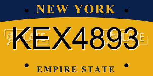 KEX4893 New York License Plate