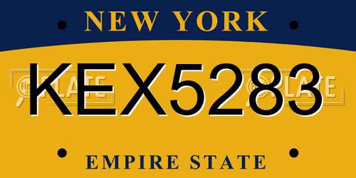 KEX5283 New York License Plate