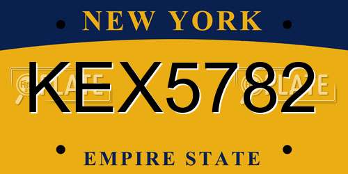 KEX5782 New York License Plate