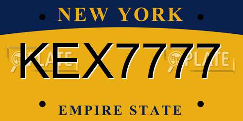 KEX7777 New York License Plate