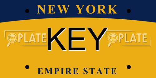 KEY New York License Plate