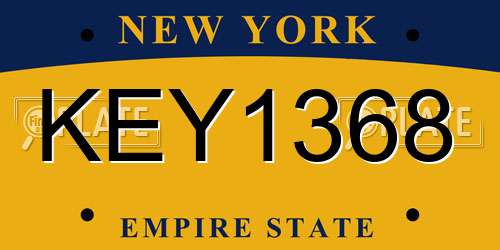 KEY1368 New York License Plate