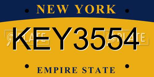 KEY3554 New York License Plate