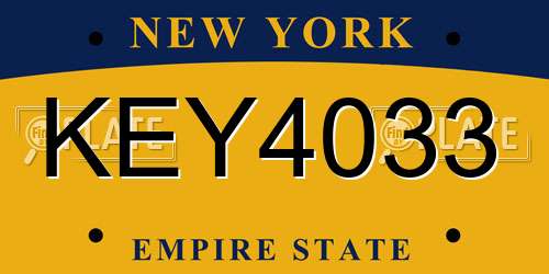 KEY4033 New York License Plate