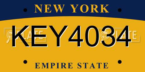 KEY4034 New York License Plate