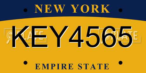 KEY4565 New York License Plate
