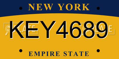 KEY4689 New York License Plate