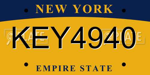KEY4940 New York License Plate