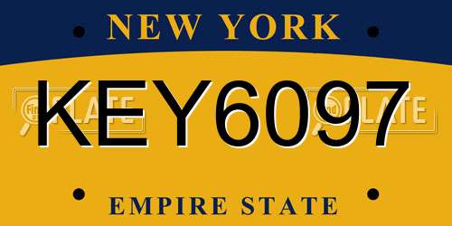 KEY6097 New York License Plate