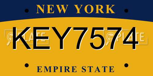 KEY7574 New York License Plate