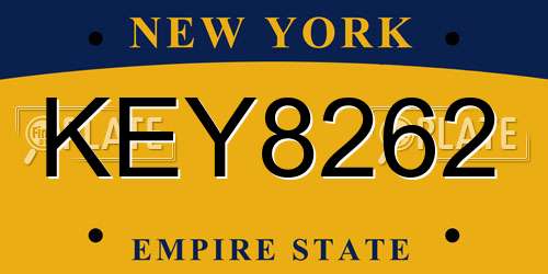 KEY8262 New York License Plate