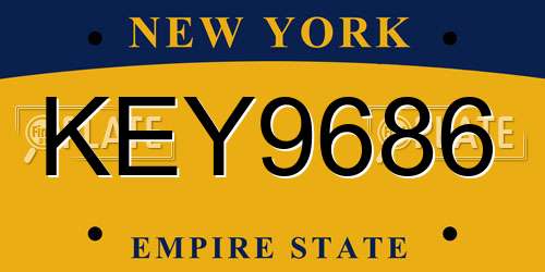 KEY9686 New York License Plate