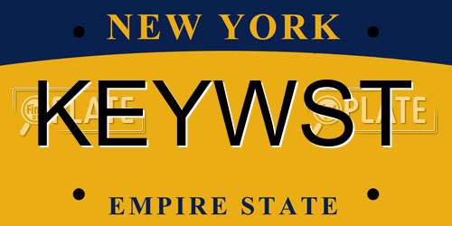 KEYWST New York License Plate