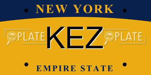KEZ New York License Plate