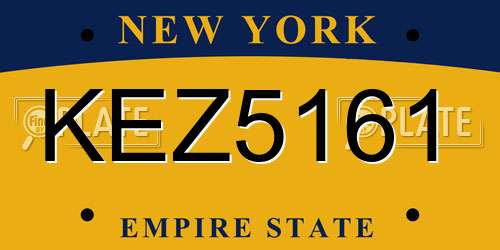 KEZ5161 New York License Plate