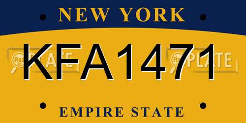 KFA1471 New York License Plate