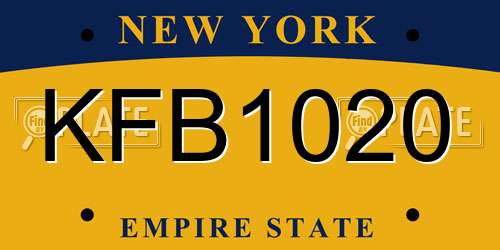 KFB1020 New York License Plate