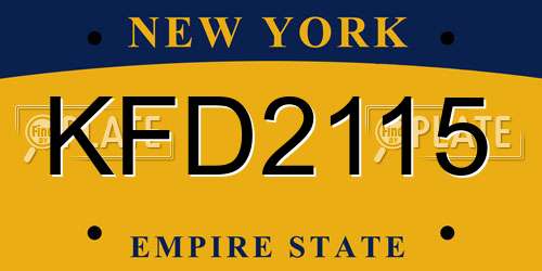 KFD2115 New York License Plate