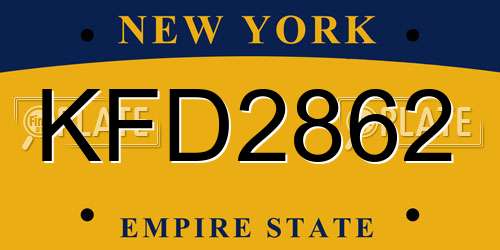 KFD2862 New York License Plate