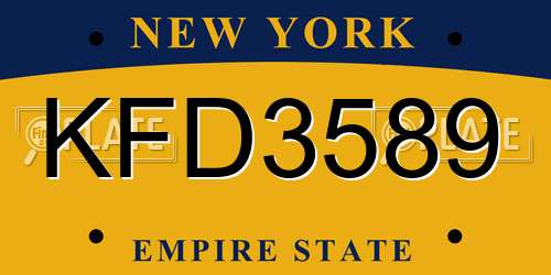 KFD3589 New York License Plate