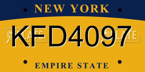 KFD4097 New York License Plate