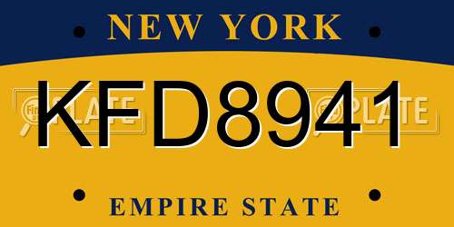 KFD8941 New York License Plate