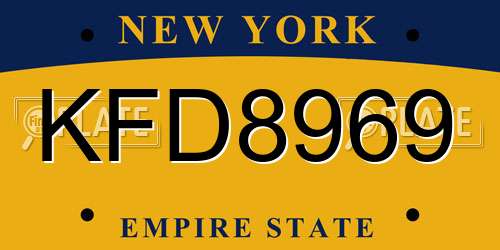KFD8969 New York License Plate