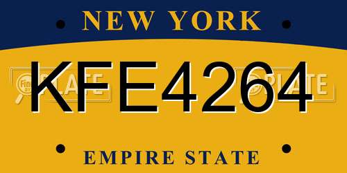 KFE4264 New York License Plate