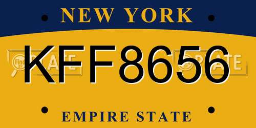KFF8656 New York License Plate