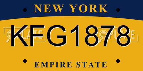 KFG1878 New York License Plate