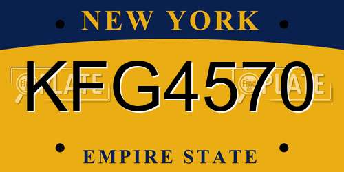 KFG4570 New York License Plate