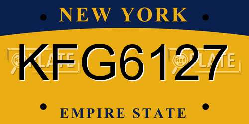 KFG6127 New York License Plate