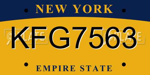 KFG7563 New York License Plate