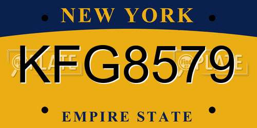KFG8579 New York License Plate