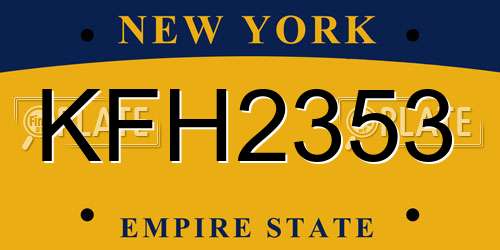 KFH2353 New York License Plate