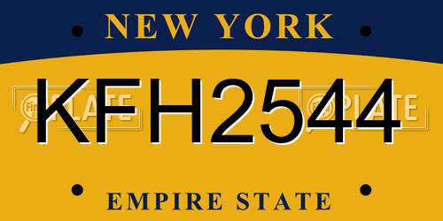 KFH2544 New York License Plate