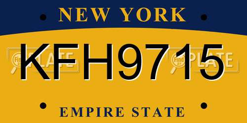 KFH9715 New York License Plate