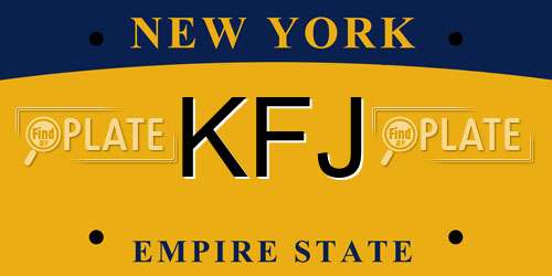 KFJ New York License Plate