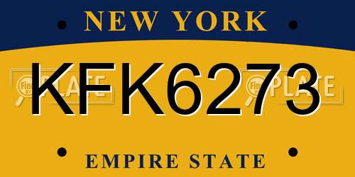 KFK6273 New York License Plate