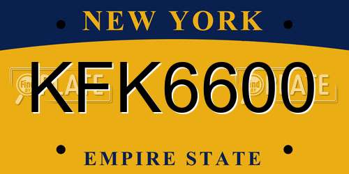 KFK6600 New York License Plate