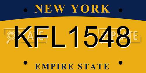 KFL1548 New York License Plate